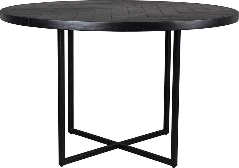 Esstisch CLASS BLACK mit Fischgrät Platte rund Ø 120 cm von DutchBone