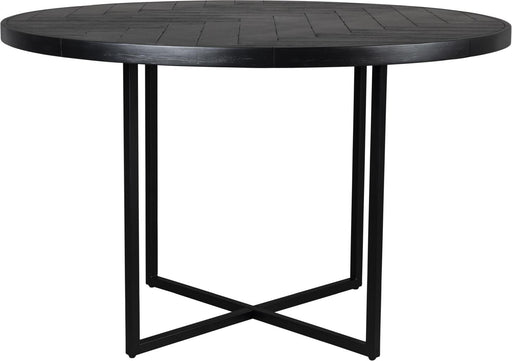 Esstisch CLASS BLACK mit Fischgrät Platte rund Ø 120 cm von DutchBone