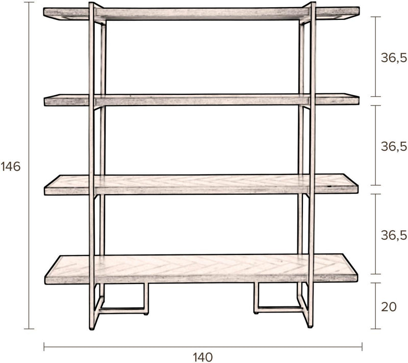 Regal Bücherregal CLASS EICHE DutchBone