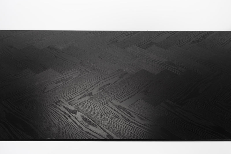 Esstisch FABIO BLACK Eiche Fischgrätmuster furniert 160 x 80 cm