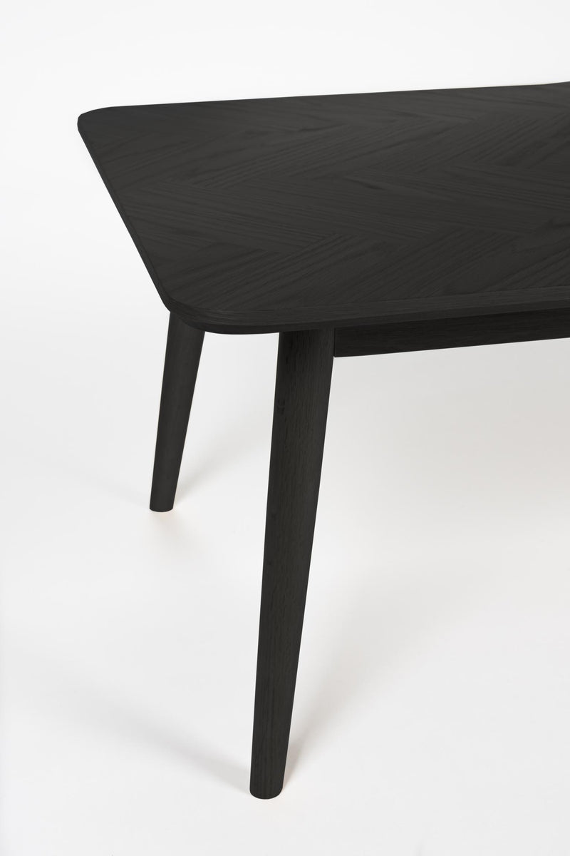 Couchtisch FABIO BLACK Eiche im Fischgrätmuster furniert 120 x 60 cm