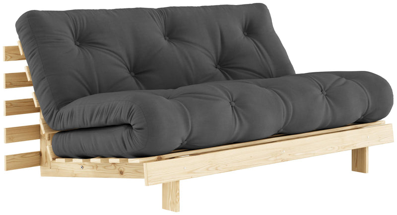 Schlafsofa ROOTS 160 cm Polster DARK GREY Klappsofa Gestell Kiefer
