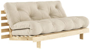 Schlafsofa ROOTS 160 cm Polster BEIGE Klappsofa Gestell Kiefer