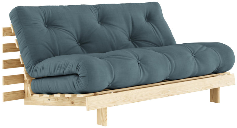 Schlafsofa ROOTS 160 cm Polster PETROL Klappsofa Gestell Kiefer