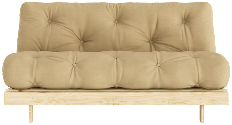 Schlafsofa ROOTS 160 cm Polster WHEATBEIGE Klappgestell Kiefer