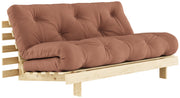Schlafsofa ROOTS 160 cm Polster CLAYBROWN Couchgestell Kiefer