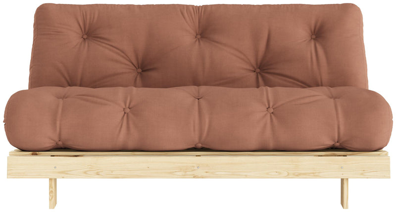 Schlafsofa ROOTS 160 cm Polster CLAYBROWN Couchgestell Kiefer