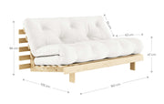 Schlafsofa ROOTS 160 cm Sofa Kiefer massiv unbehandelt von Karup