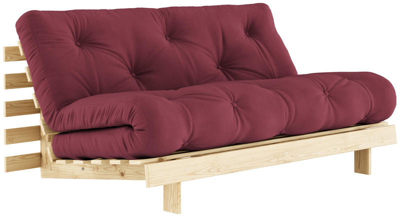 Schlafsofa ROOTS 160 cm Polster BORDEAUX Klappsofa Gestell Kiefer