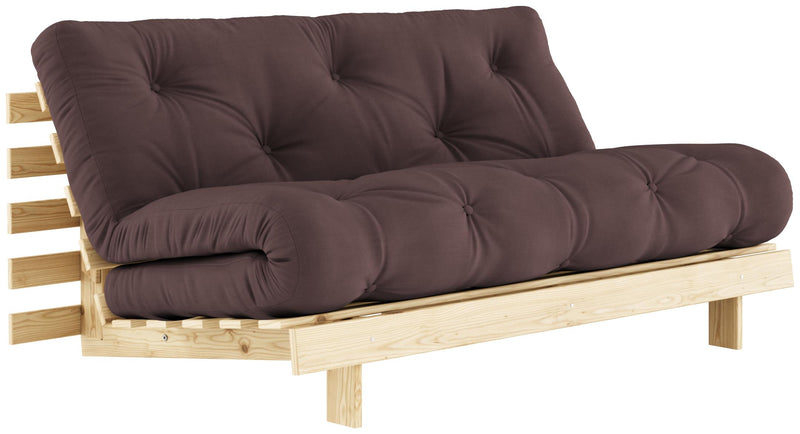 Schlafsofa ROOTS 160 cm Polster BROWN Klappcouch Gestell Kiefer