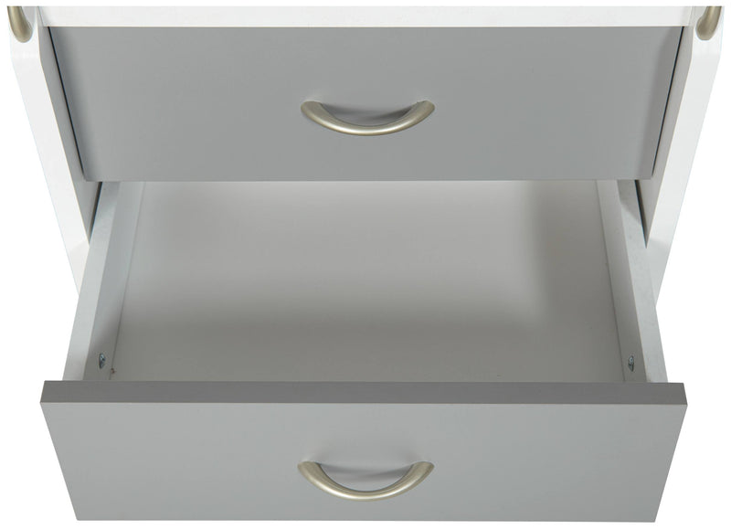 Rollcontainer PRINTI mit 4 Schubladen Grau / Weiß