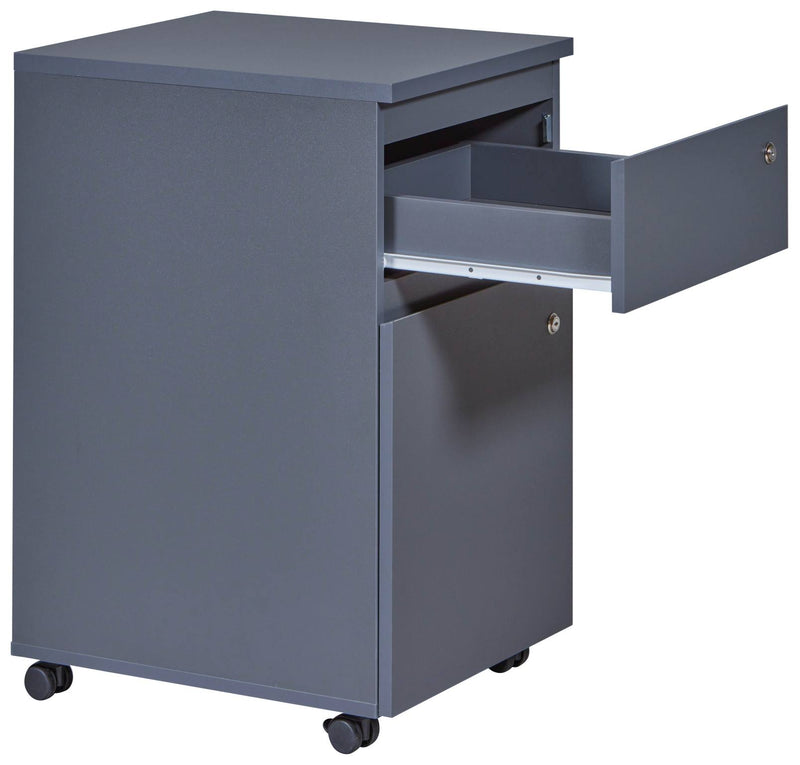 Rollcontainer FILE GUARD Schublade Tür abschließbar Grau von Interlink