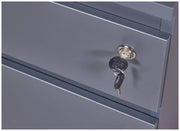 Rollcontainer FILE GUARD Schublade Tür abschließbar Grau von Interlink