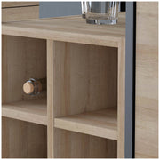 Highboard Regal HIGH ROCK 3-trg mit Regal Riviera Eiche Optik /Schwarz