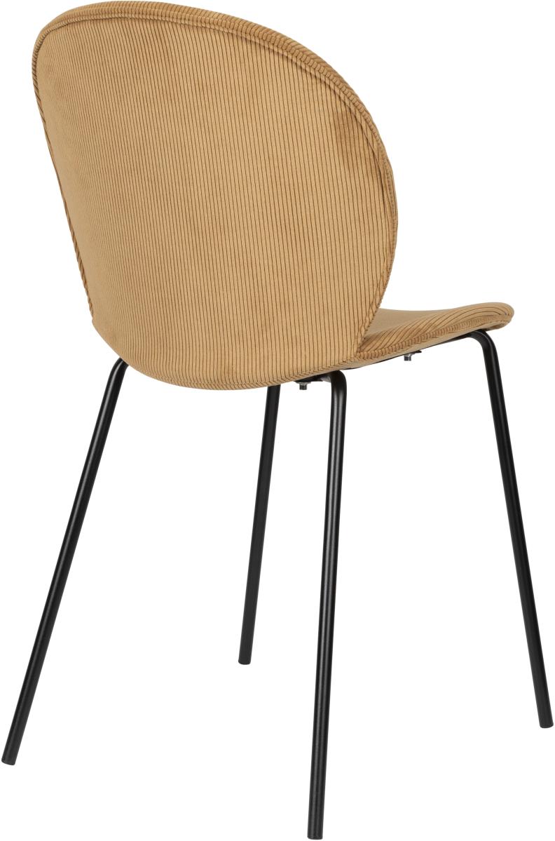 Esszimmerstuhl BONNET OCKER von ZUIVER mit trendigen Cordstoff