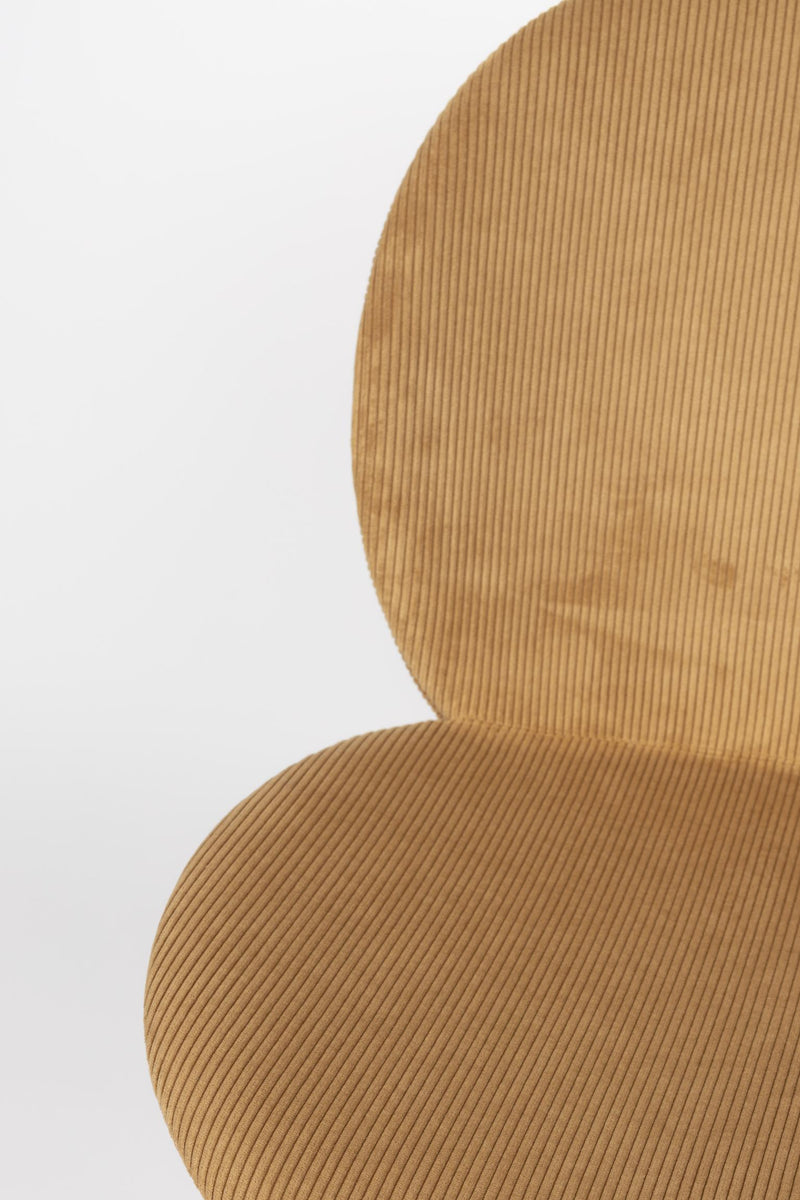 Esszimmerstuhl BONNET OCKER von ZUIVER mit trendigen Cordstoff