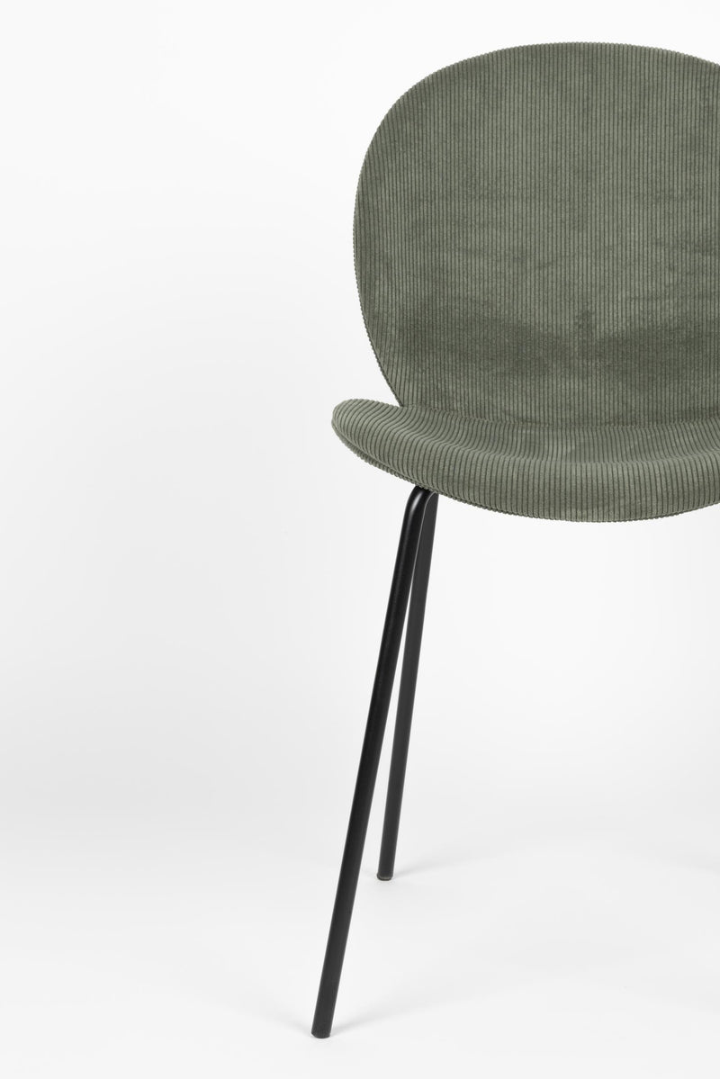 Esszimmerstuhl BONNET GRÜN von ZUIVER mit trendigen Cordstoff