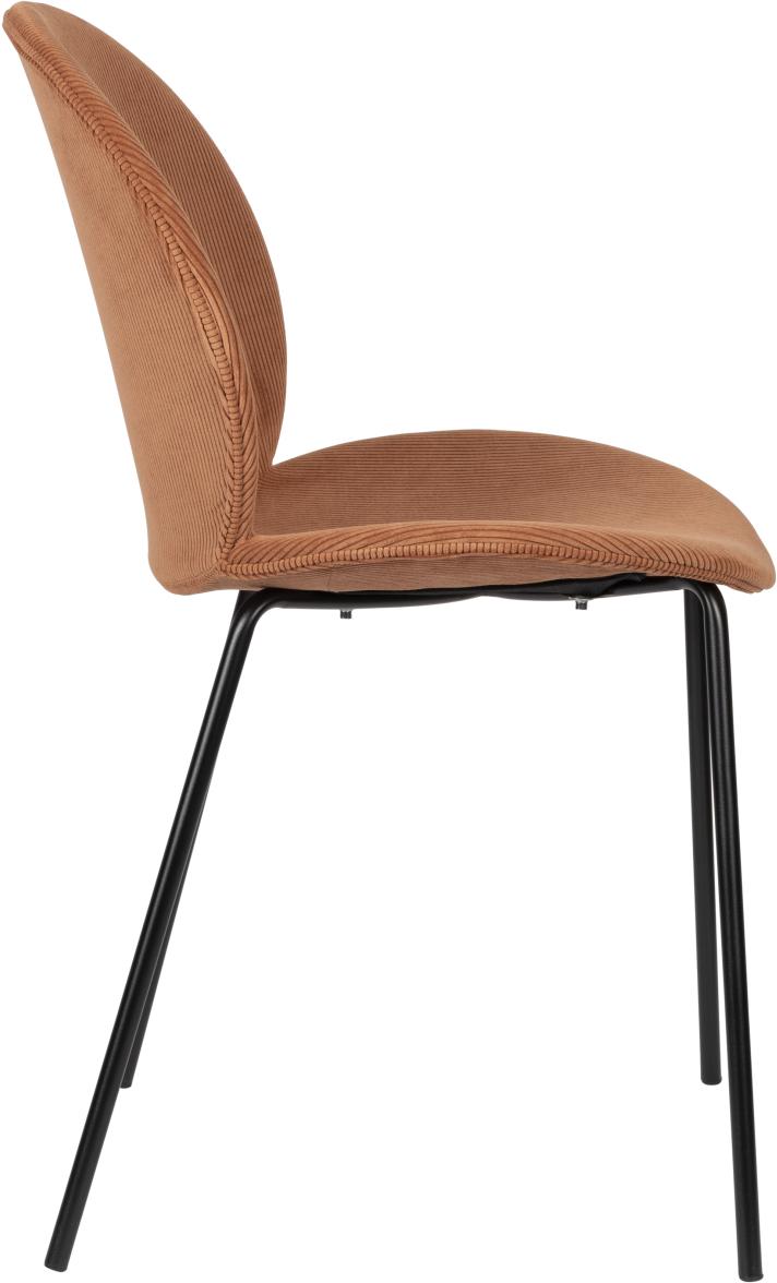 Esszimmerstuhl BONNET TERRA COTTA von ZUIVER mit trendigen Cordstoff