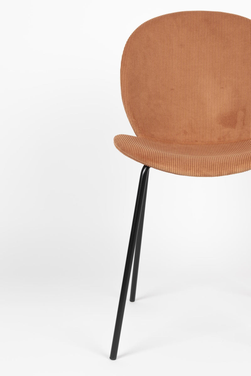 Esszimmerstuhl BONNET TERRA COTTA von ZUIVER mit trendigen Cordstoff