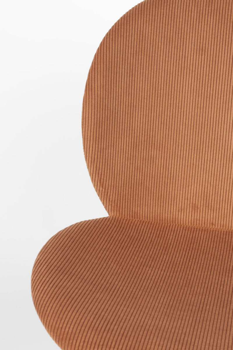 Esszimmerstuhl BONNET TERRA COTTA von ZUIVER mit trendigen Cordstoff