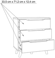 Schubladenkommode VANKKA Kommode mit 3 Schubladen Plankeneiche / Weiß
