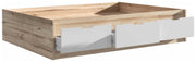 Stauraumbett Bett VANKKA 140 x 190 cm Optik Plankeneiche / Weiß Forte