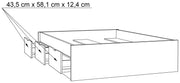 Stauraumbett Bett VANKKA 140 x 190 cm Optik Plankeneiche / Weiß Forte