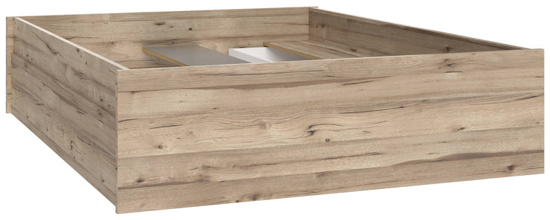 Stauraumbett Bett VANKKA 140 x 190 cm Optik Plankeneiche / Weiß Forte
