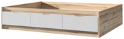 Stauraumbett Bett VANKKA 140 x 190 cm Optik Plankeneiche / Weiß Forte