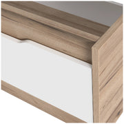 Stauraumbett Bett VANKKA 140 x 190 cm Optik Plankeneiche / Weiß Forte