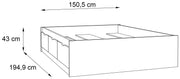 Stauraumbett Bett VANKKA 140 x 190 cm Optik Plankeneiche / Weiß Forte