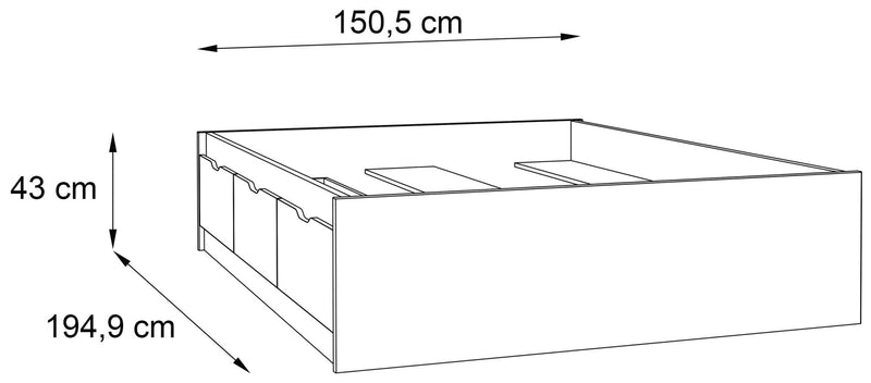 Stauraumbett Bett VANKKA 140 x 190 cm Optik Plankeneiche / Weiß Forte