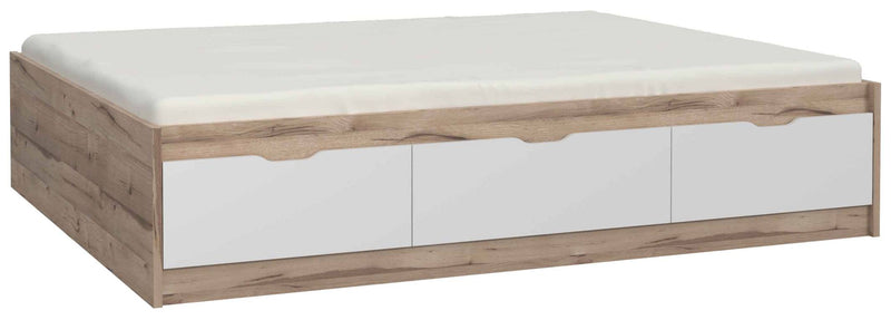 Funktionsbett Bett VANKKA 160 x 200 Optik Plankeneiche / Weiß Forte