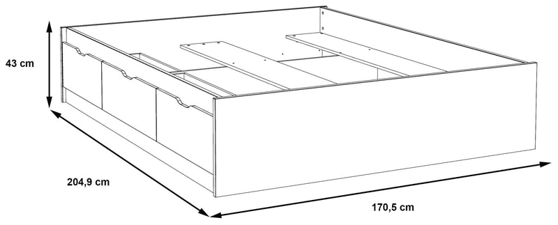 Funktionsbett Bett VANKKA 160 x 200 Optik Plankeneiche / Weiß Forte