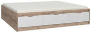 Doppelbett Funktionsbett VANKKA 180 cm Optik Plankeneiche / Weiß Forte