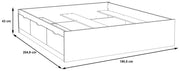 Doppelbett Funktionsbett VANKKA 180 cm Optik Plankeneiche / Weiß Forte
