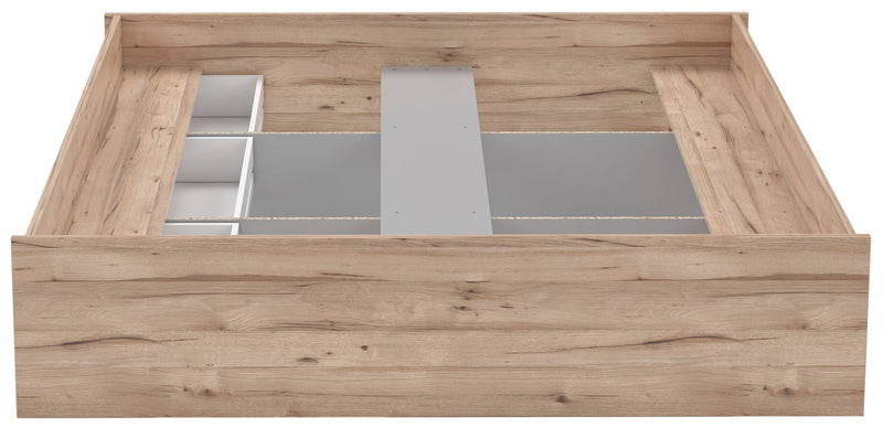 Doppelbett Funktionsbett VANKKA 180 cm Optik Plankeneiche / Weiß Forte