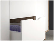 Kleiderschrank VANKKA Drehtürenschrank Optik Plankeneiche / Weiß Forte