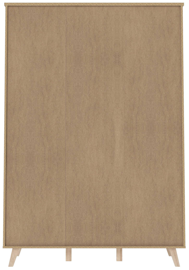 Kleiderschrank VANKKA Drehtürenschrank Optik Plankeneiche / Weiß Forte