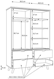 Kleiderschrank VANKKA mit Schiebetüren - Plankeneiche / Weiß von Forte