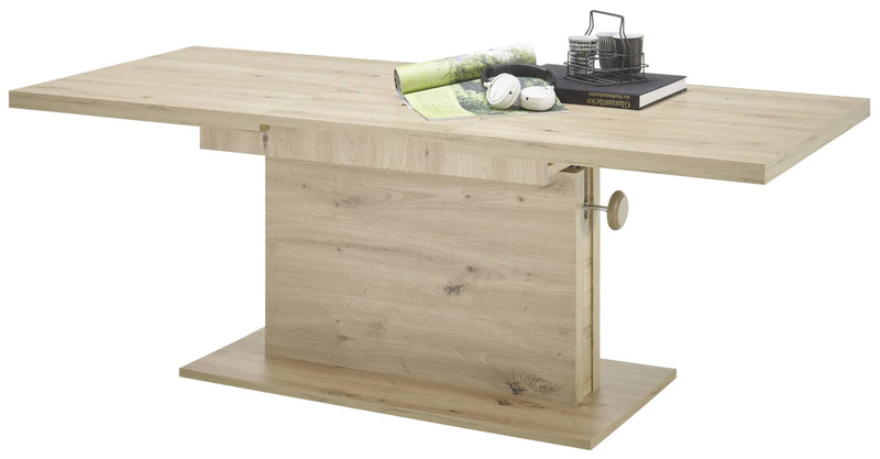 Couchtisch MONACO höhenverstellbar ausziehbar Optik Artisan Eiche