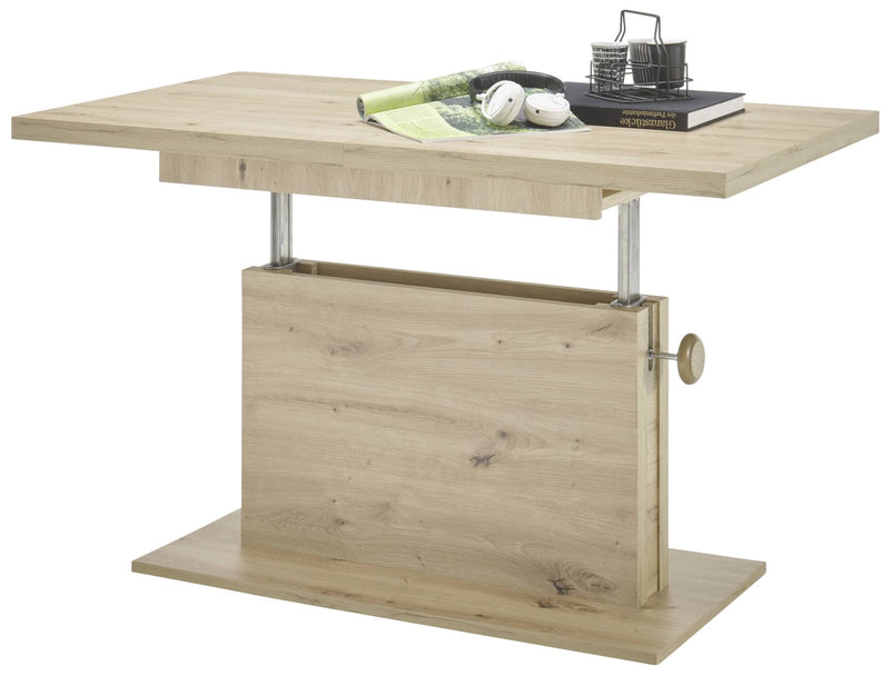 Couchtisch MONACO höhenverstellbar ausziehbar Optik Artisan Eiche