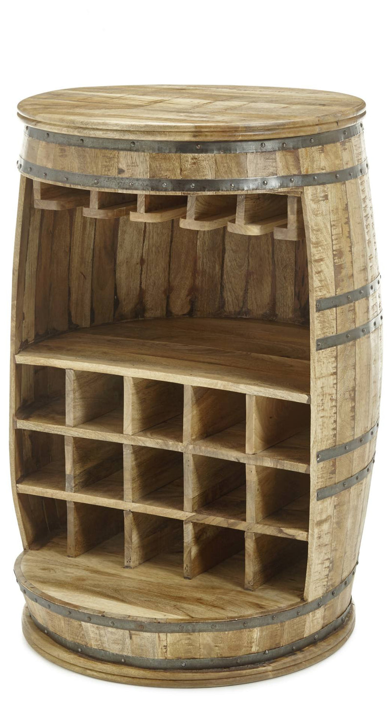 Bartisch Hausbar Stehtisch FIASKO FASS aus Mango Massivholz lackiert