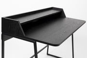 Schreibtisch Sekretär GIORGIO BLACK Eiche Furnier und Metall