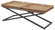 Couchtisch ALLROUND inkl. 2 Tabletts Platte aus Akazie Metallgestell