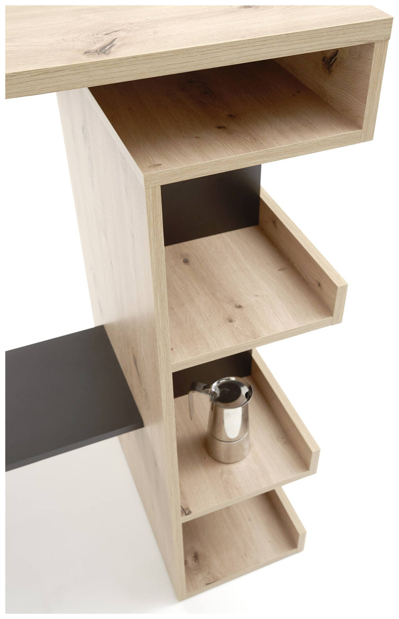 Stehtisch Bartisch Küchenbar SMASH in Artisan Eiche und Schwarz