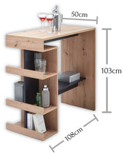 Stehtisch Bartisch Küchenbar SMASH in Artisan Eiche und Schwarz