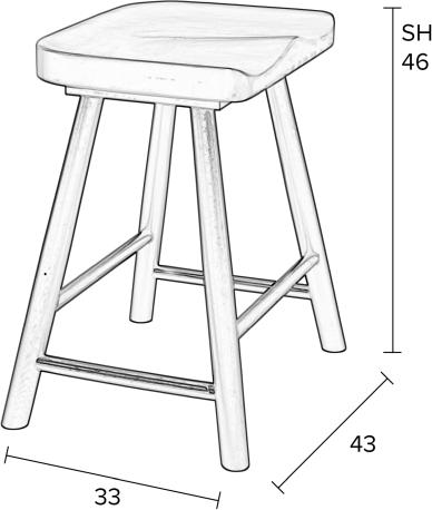 Stuhl Hocker VANDER natural von Zuiver