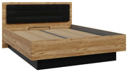 Doppelbett TULUZA 160 x 200 cm Optik Catania Eiche / Schwarz Forte