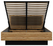 Doppelbett TULUZA 160 x 200 cm Optik Catania Eiche / Schwarz Forte